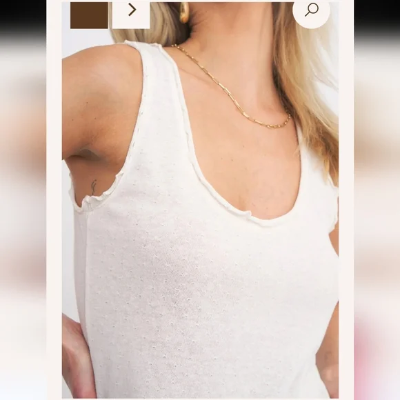 NWT $52 (Color Lilac) Project social T Winsome Lettuce Pointelle Tank Top Size L - Picture 5 of 6